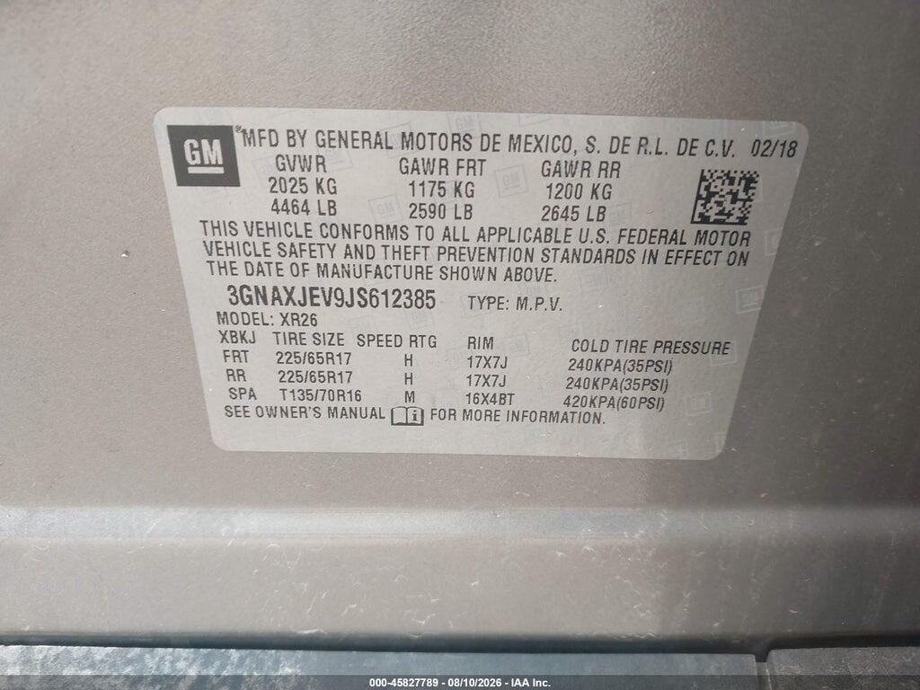 3GNAXJEV9JS612385 2018 CHEVROLET EQUINOX photo no. 9