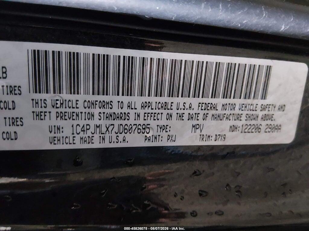 1C4PJMLX7JD607695 2018 JEEP CHEROKEE photo no. 9