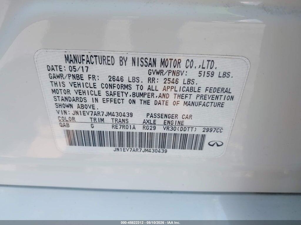 JN1EV7AR7JM430439 2018 INFINITI Q50 photo no. 9