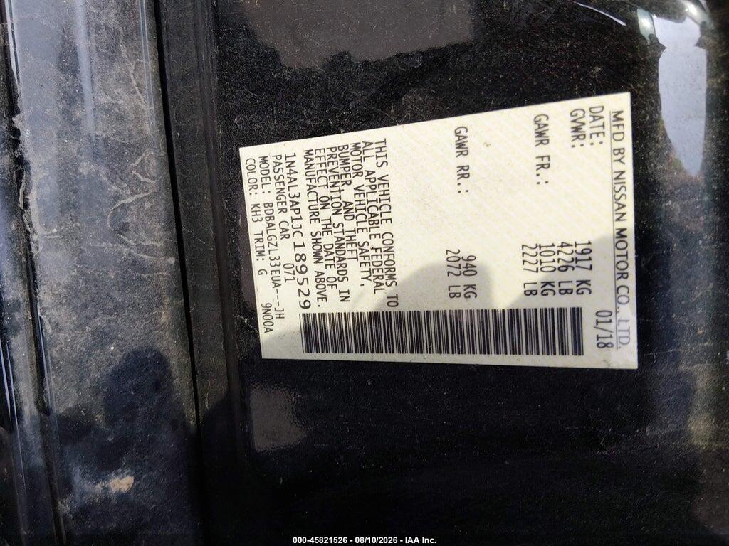 1N4AL3AP1JC189529 2018 NISSAN ALTIMA photo no. 9