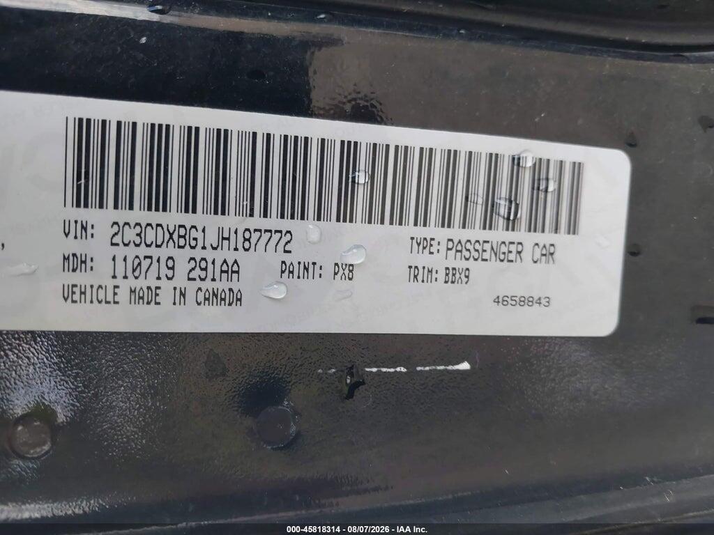 2C3CDXBG1JH187772 2018 DODGE CHARGER photo no. 9