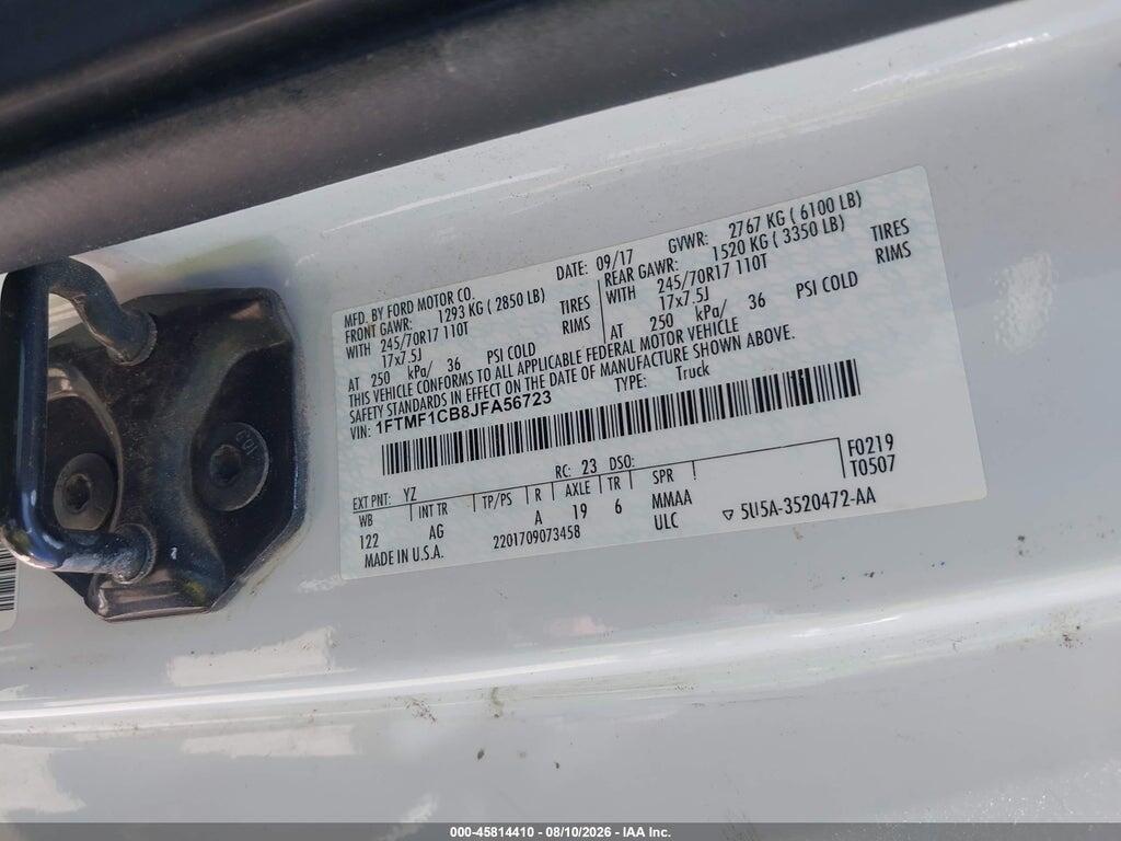 1FTMF1CB8JFA56723 2018 FORD F-150 photo no. 9