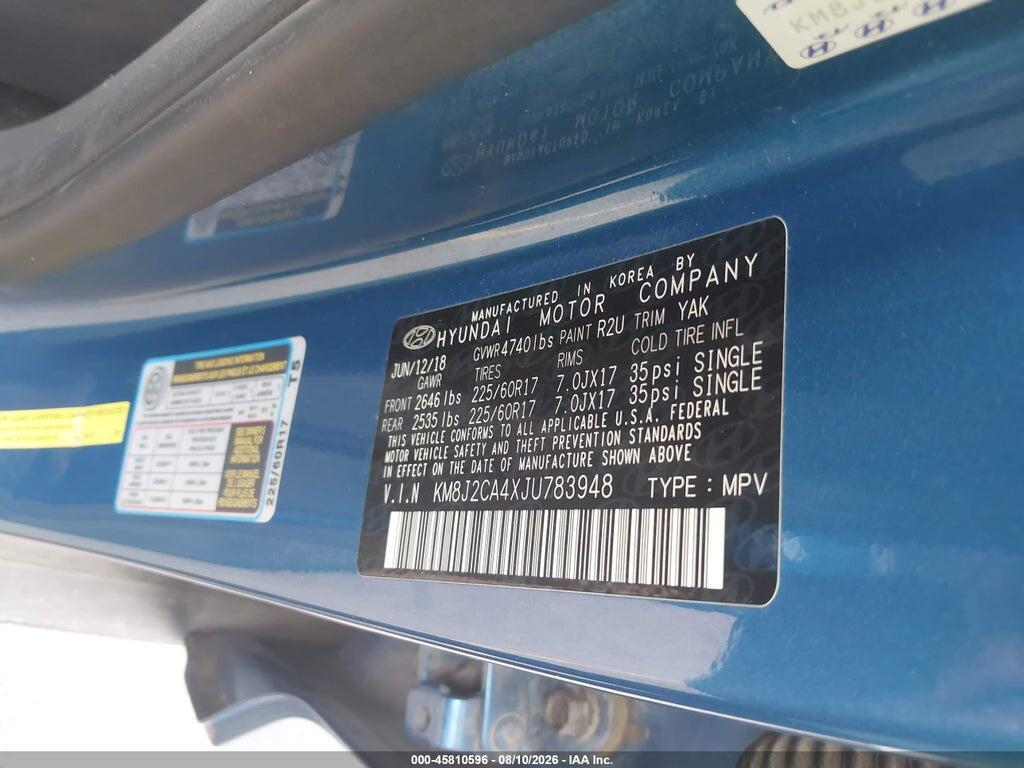 KM8J2CA4XJU783948 2018 HYUNDAI TUCSON photo no. 9