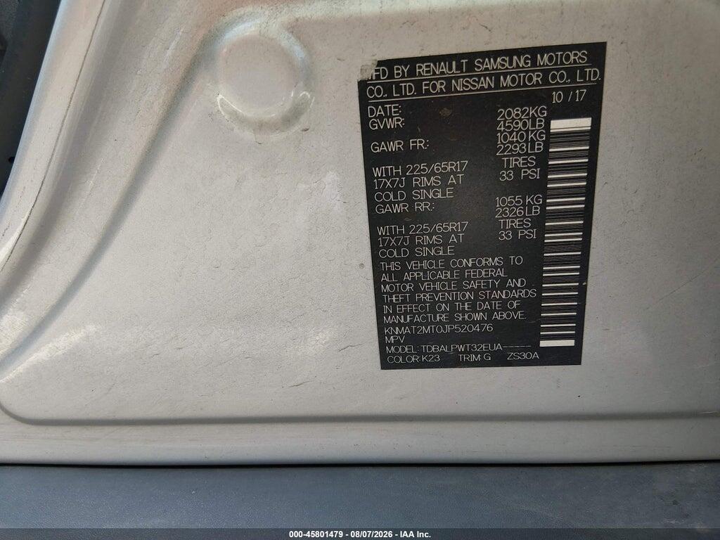 KNMAT2MT0JP520476 2018 NISSAN ROGUE photo no. 9