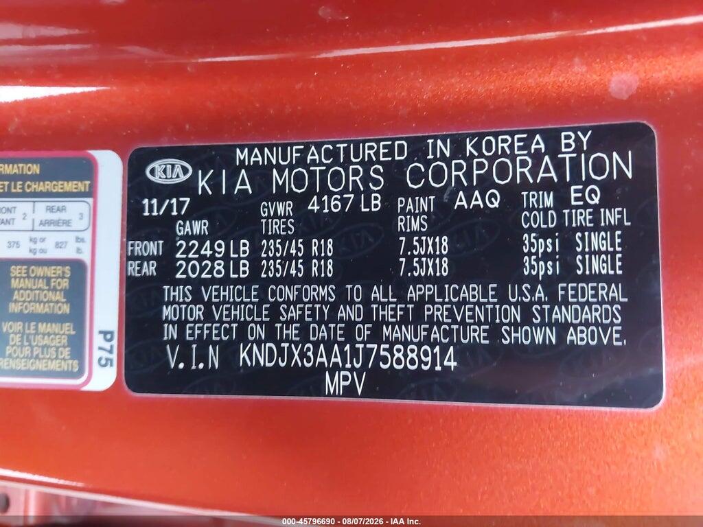 KNDJX3AA1J7588914 2018 KIA SOUL photo no. 9
