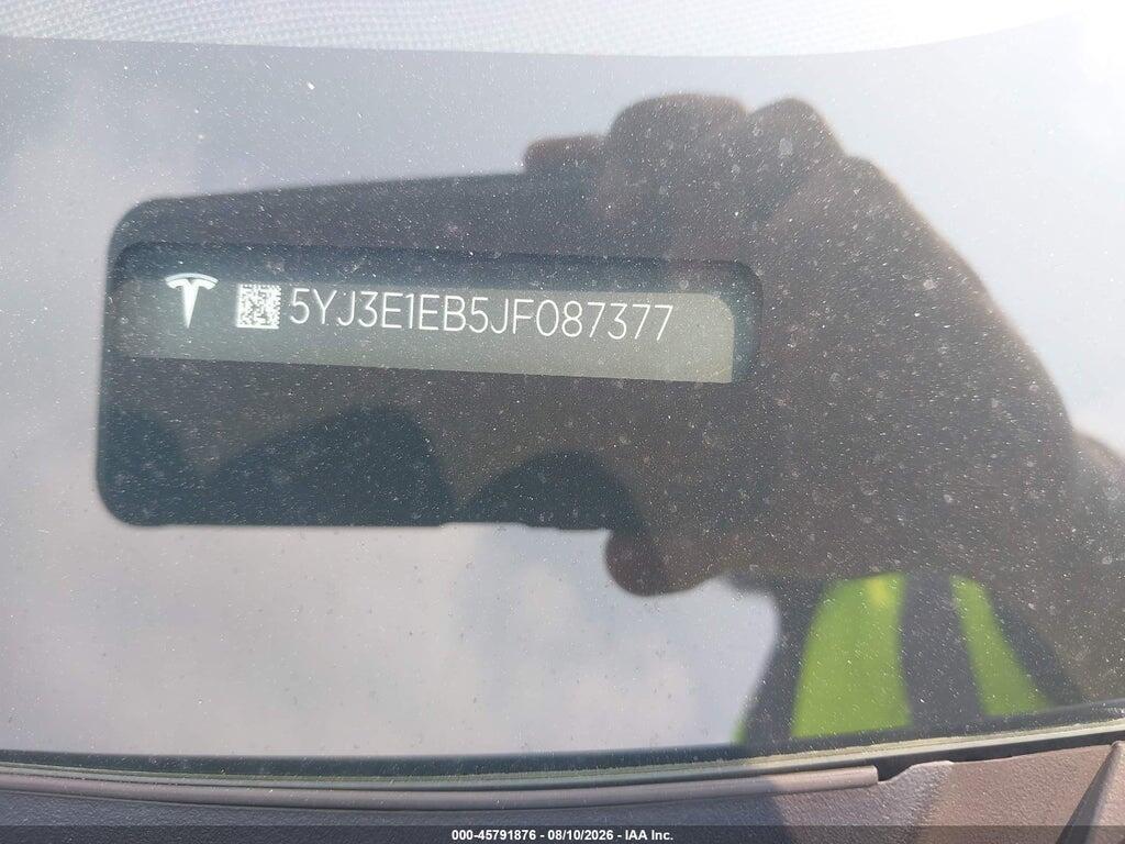 5YJ3E1EB5JF087377 2018 TESLA MODEL 3 photo no. 9