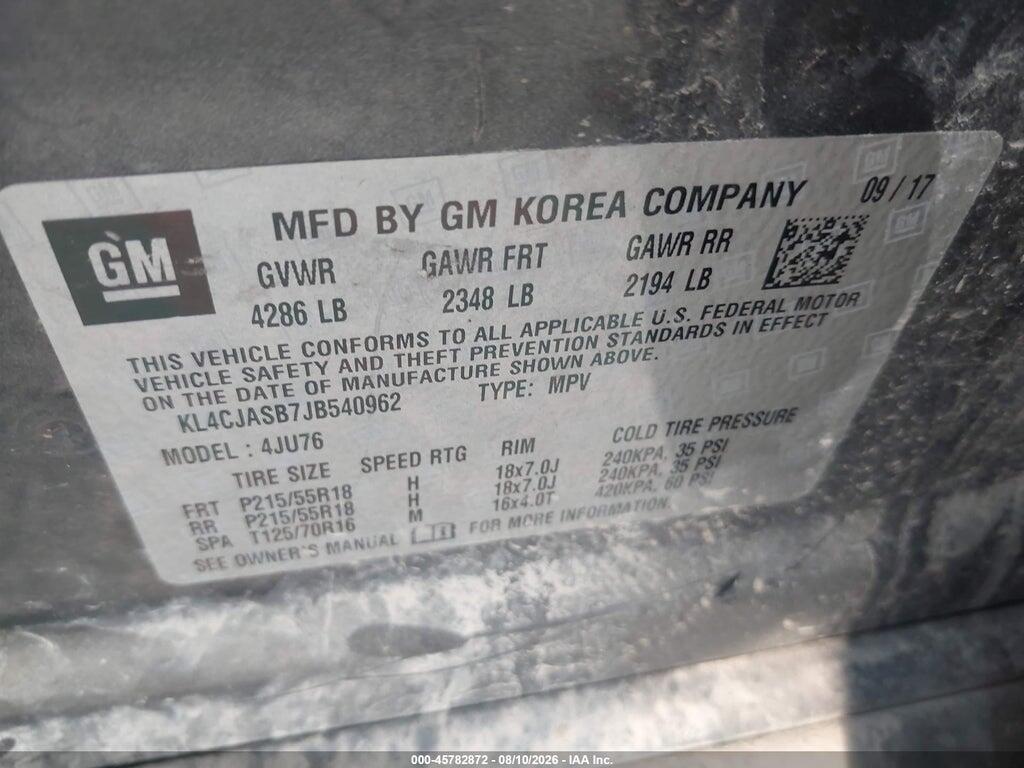 KL4CJASB7JB540962 2018 BUICK ENCORE photo no. 9