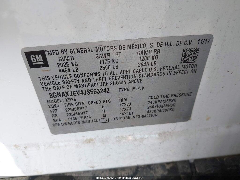 3GNAXJEV4JS563242 2018 CHEVROLET EQUINOX photo no. 9
