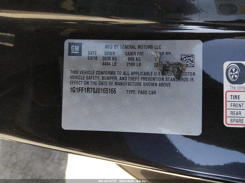 1G1FF1R70J0165166 2018 CHEVROLET CAMARO photo no. 9