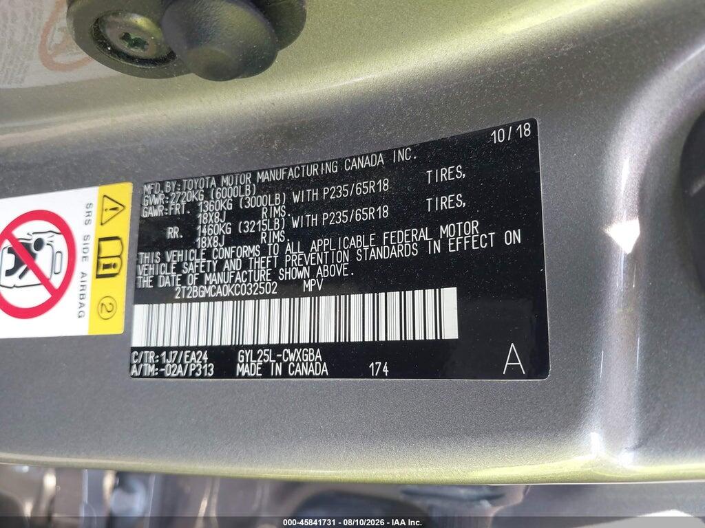 2T2BGMCA0KC032502 2019 LEXUS RX 450H photo no. 9
