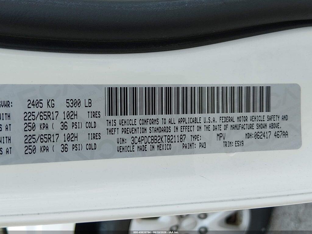 3C4PDCBB2KT821187 2019 DODGE JOURNEY photo no. 9
