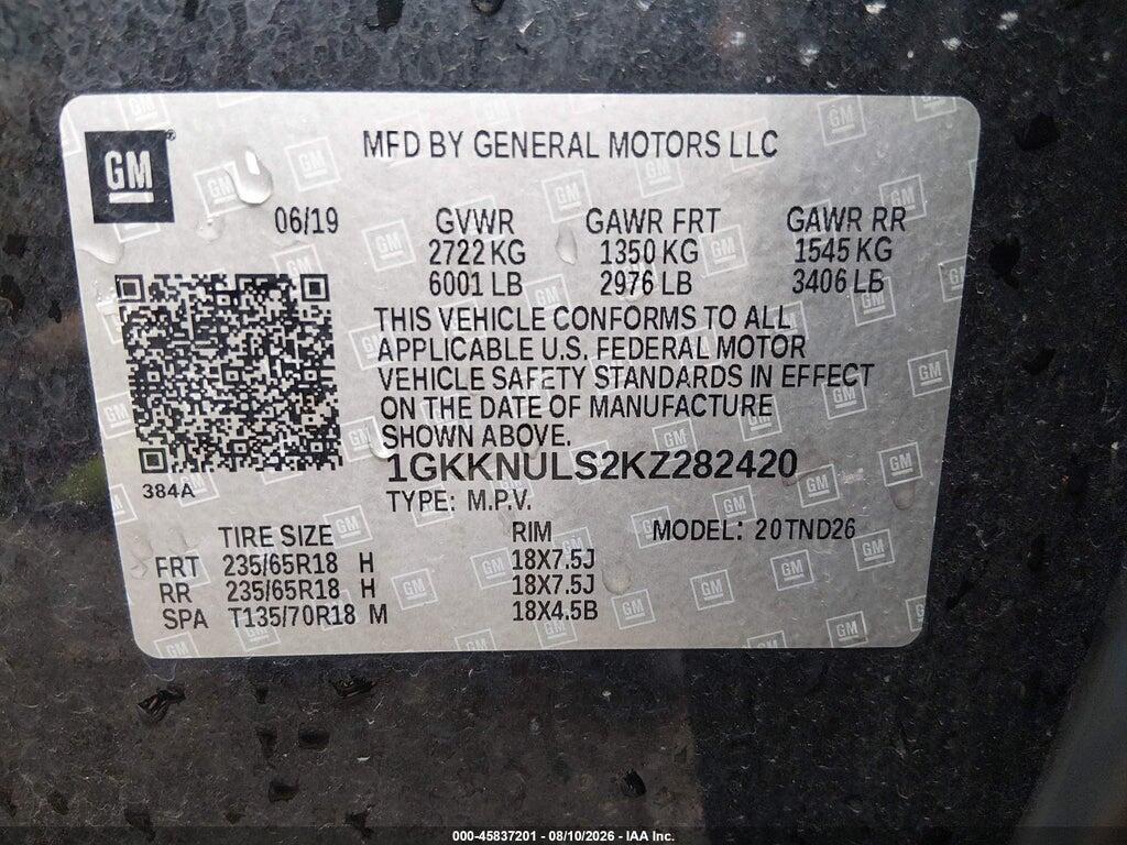 1GKKNULS2KZ282420 2019 GMC ACADIA photo no. 9
