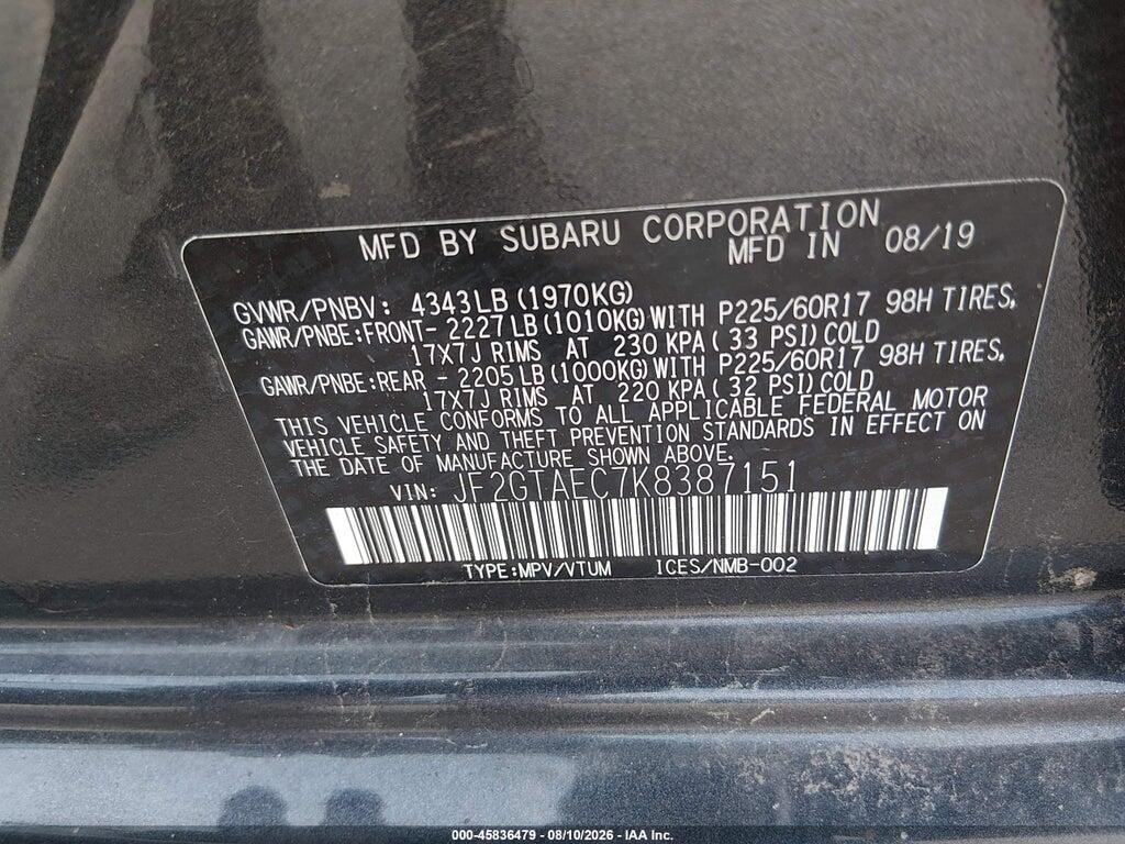 JF2GTAEC7K8387151 2019 SUBARU CROSSTREK photo no. 9