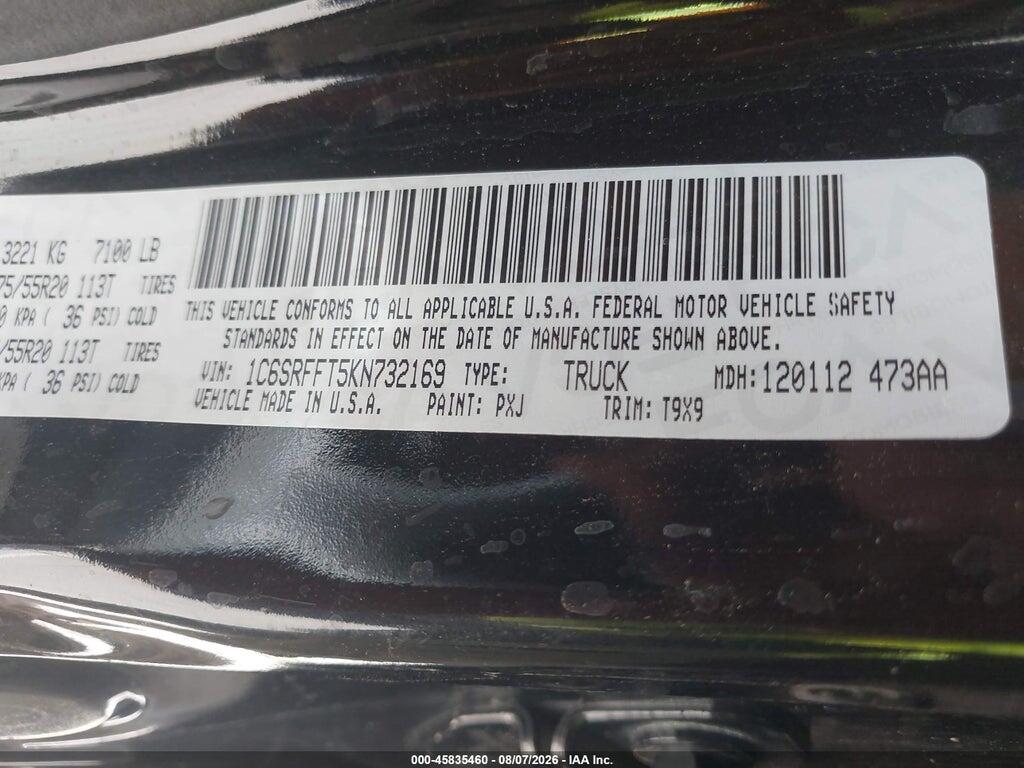 1C6SRFFT5KN732169 2019 RAM 1500 photo no. 9
