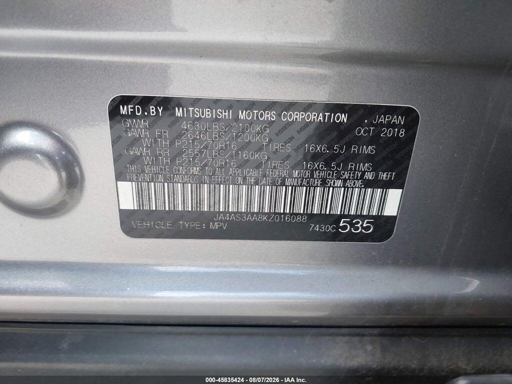 JA4AS3AA8KZ016088 2019 MITSUBISHI ECLIPSE CROSS photo no. 9