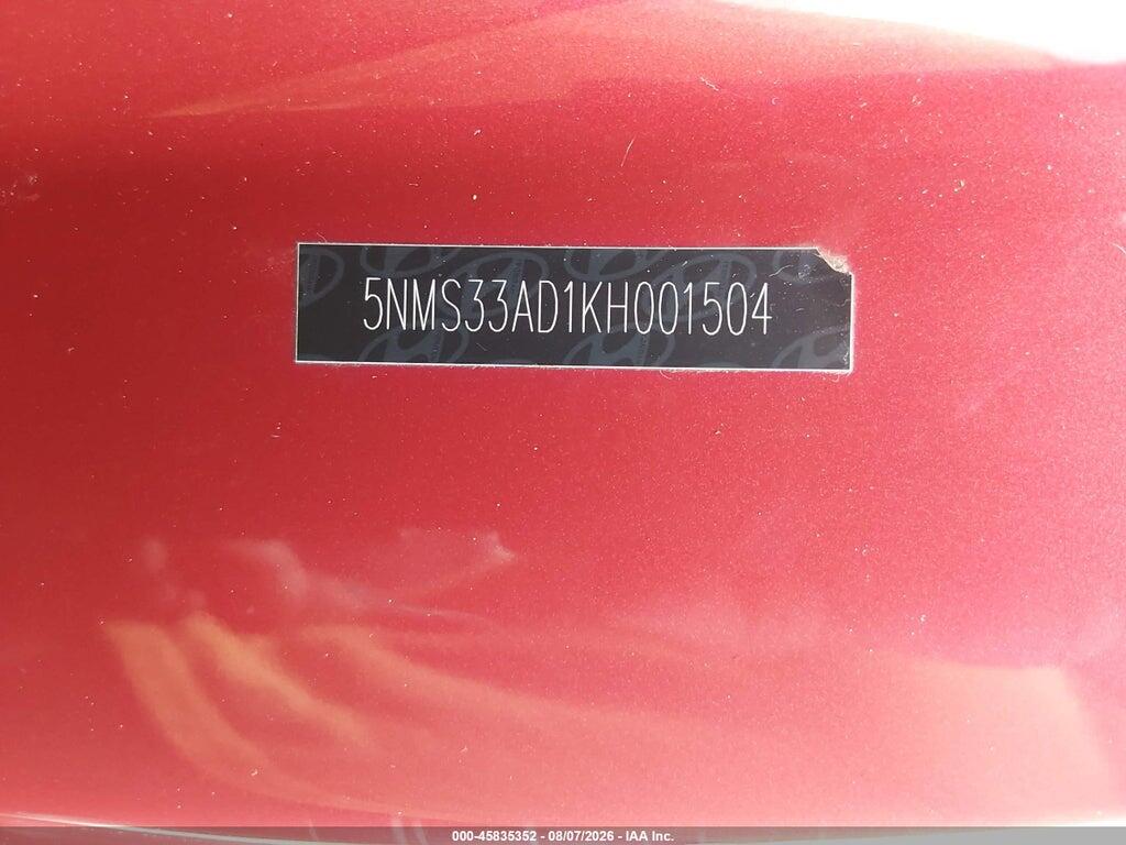 5NMS33AD1KH001504 2019 HYUNDAI SANTA FE photo no. 9