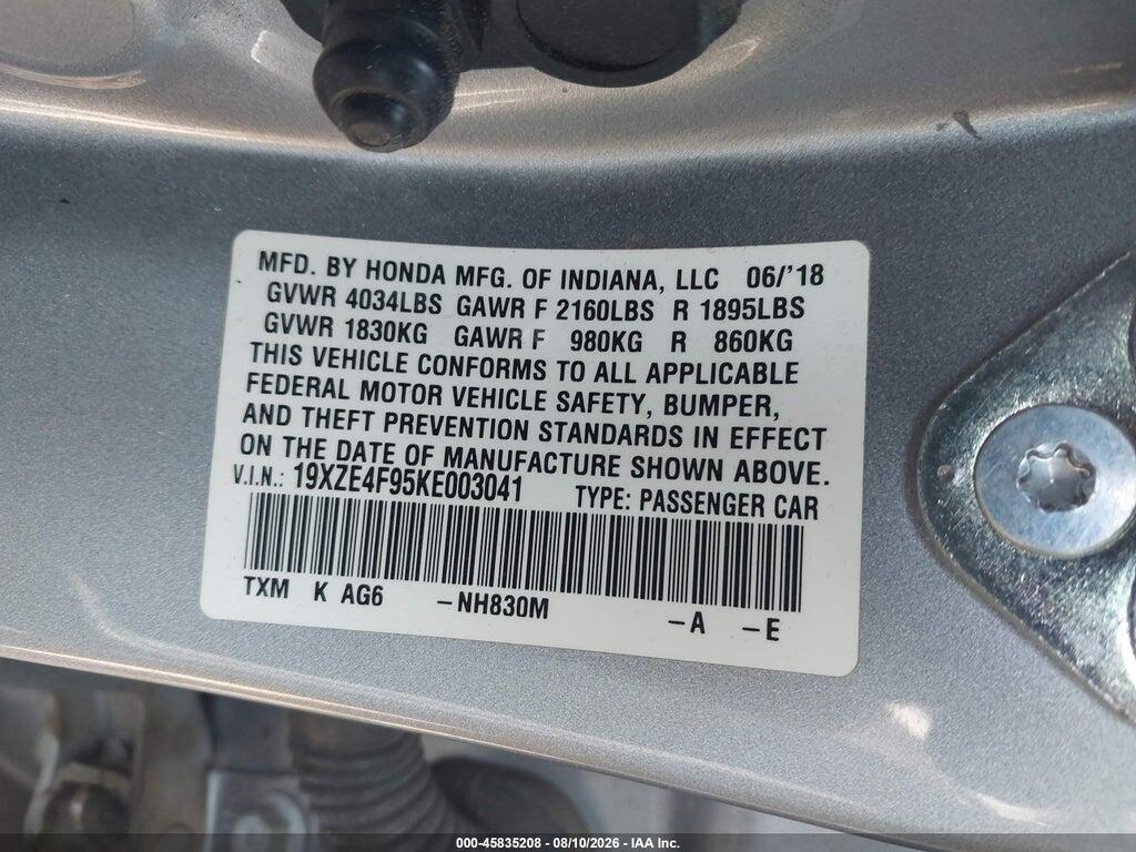 19XZE4F95KE003041 2019 HONDA INSIGHT photo no. 9