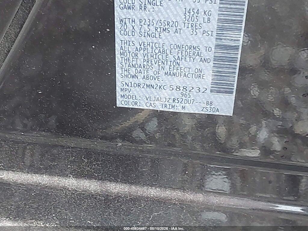 5N1DR2MN2KC588232 2019 NISSAN PATHFINDER photo no. 9