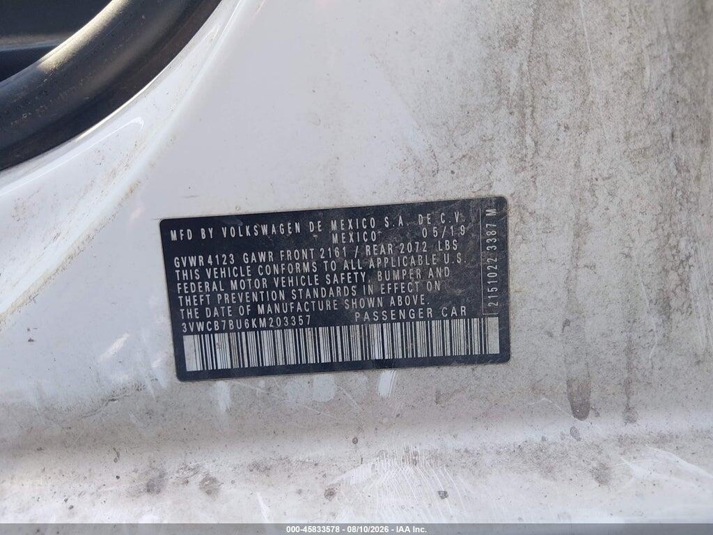 3VWCB7BU6KM203357 2019 VOLKSWAGEN JETTA photo no. 9