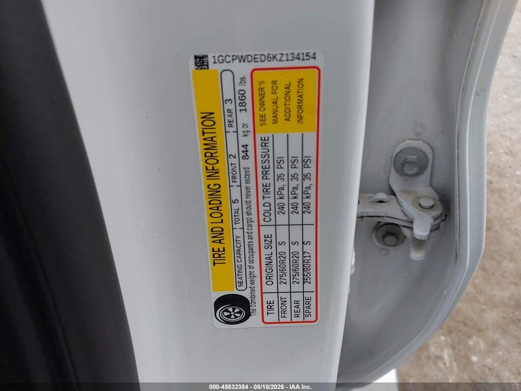 1GCPWDED6KZ134154 2019 CHEVROLET SILVERADO 1500 photo no. 9