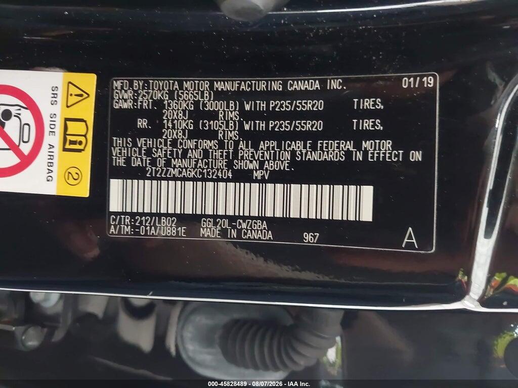 2T2ZZMCA6KC132404 2019 LEXUS RX 350 photo no. 9