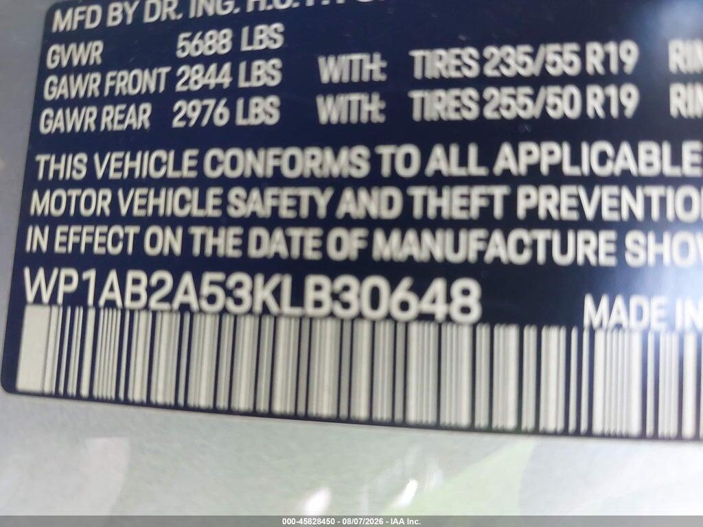 WP1AB2A53KLB30648 2019 PORSCHE MACAN photo no. 9