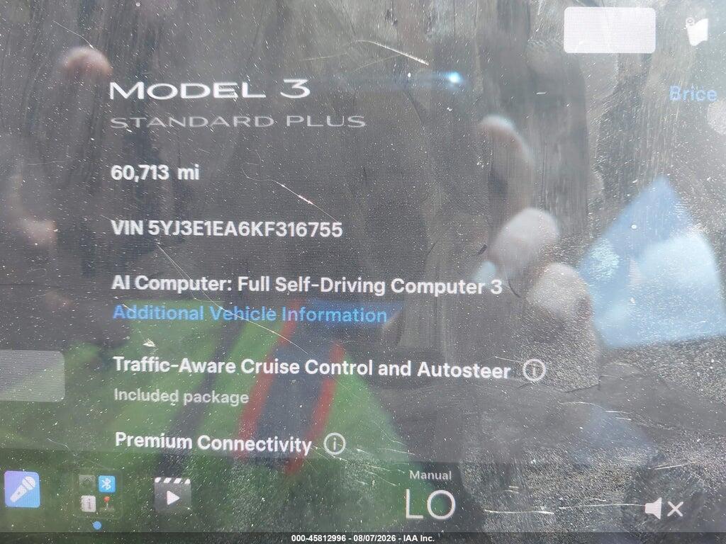 5YJ3E1EA6KF316755 2019 TESLA MODEL 3 photo no. 7