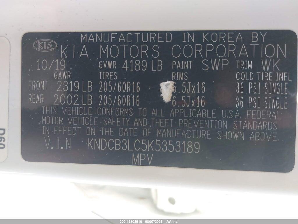 KNDCB3LC5K5353189 2019 KIA NIRO photo no. 9