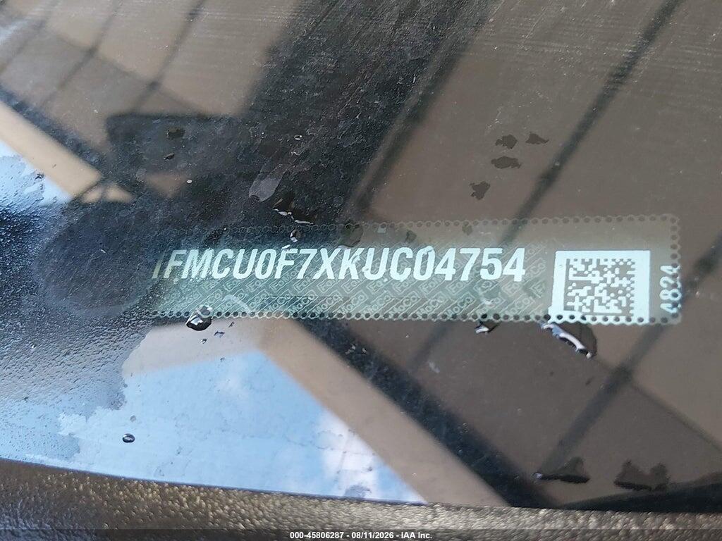 1FMCU0F7XKUC04754 2019 FORD ESCAPE photo no. 9