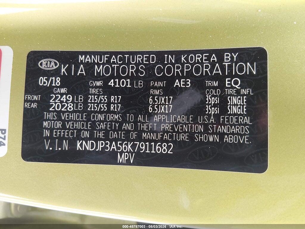 KNDJP3A56K7911682 2019 KIA SOUL photo no. 9