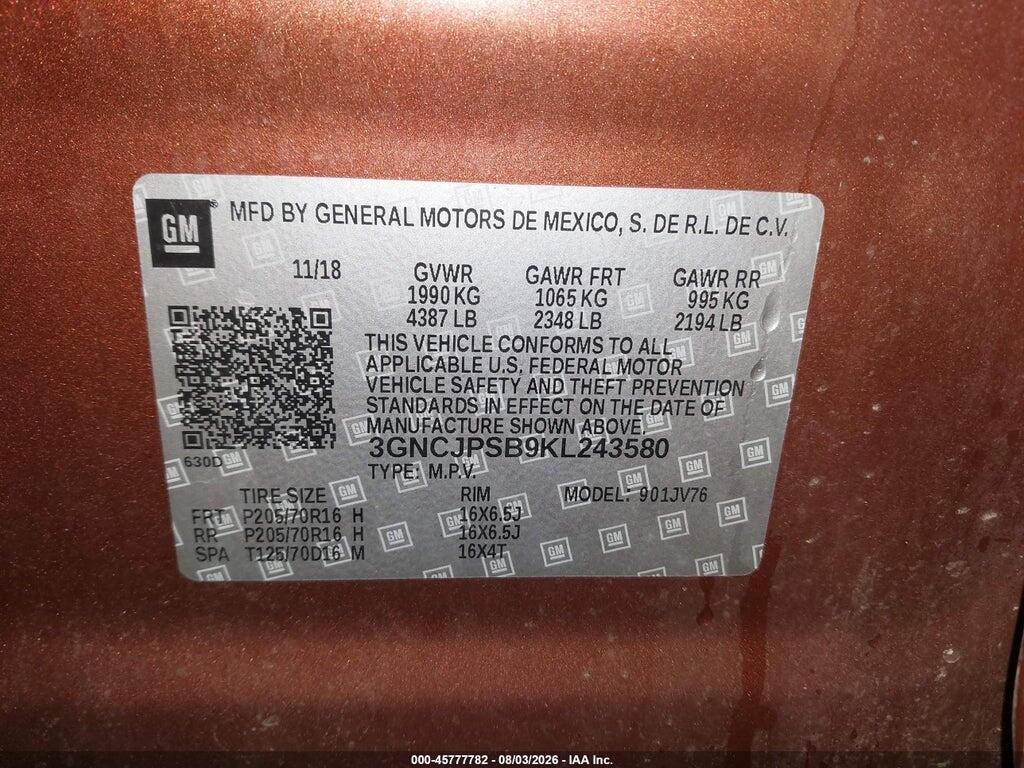 3GNCJPSB9KL243580 2019 CHEVROLET TRAX photo no. 9
