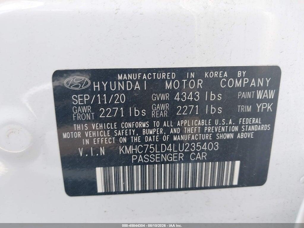 KMHC75LD4LU235403 2020 HYUNDAI IONIQ PLUG-IN HYBRID photo no. 9