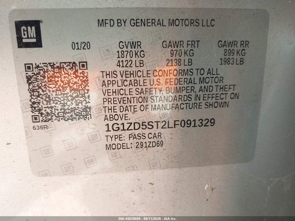 1G1ZD5ST2LF091329 2020 CHEVROLET MALIBU photo no. 9