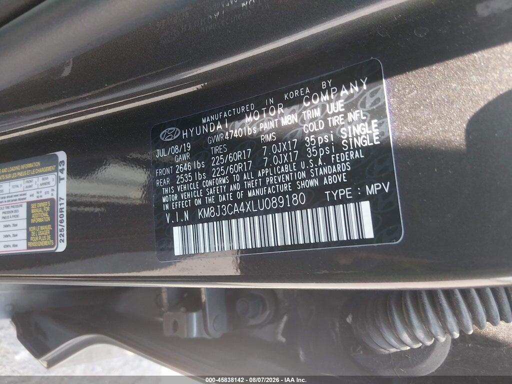 KM8J3CA4XLU089180 2020 HYUNDAI TUCSON photo no. 9