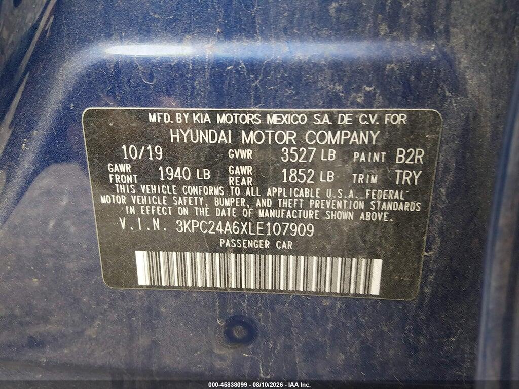3KPC24A6XLE107909 2020 HYUNDAI ACCENT photo no. 9