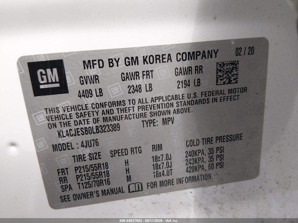 KL4CJESB0LB323389 2020 BUICK ENCORE photo no. 9