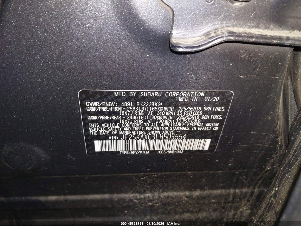 JF2SKAXC3LH503554 2020 SUBARU FORESTER photo no. 9