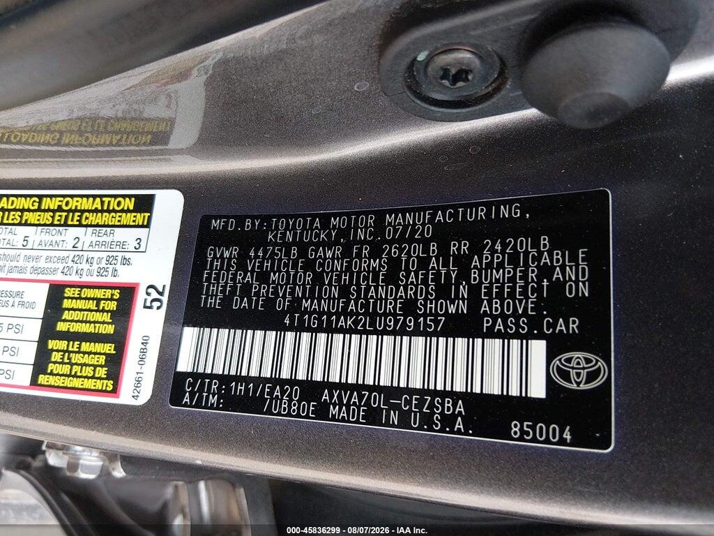 4T1G11AK2LU979157 2020 TOYOTA CAMRY photo no. 9