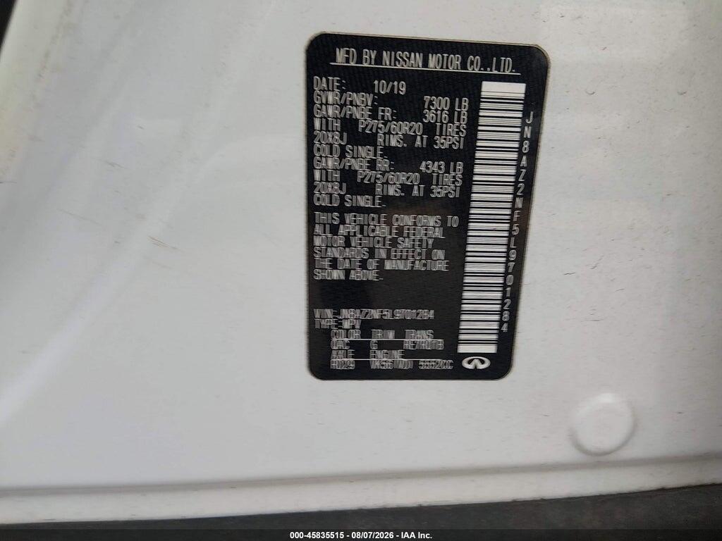 JN8AZ2NF5L9701284 2020 INFINITI QX80 photo no. 9
