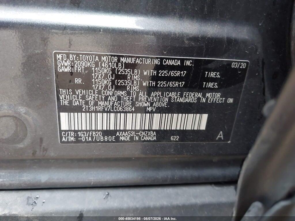 2T3H1RFV7LC063864 2020 TOYOTA RAV4 photo no. 9