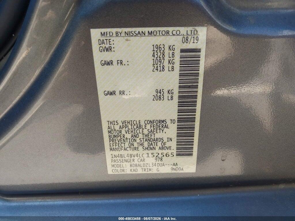 1N4BL4BV4LC152565 2020 NISSAN ALTIMA photo no. 9