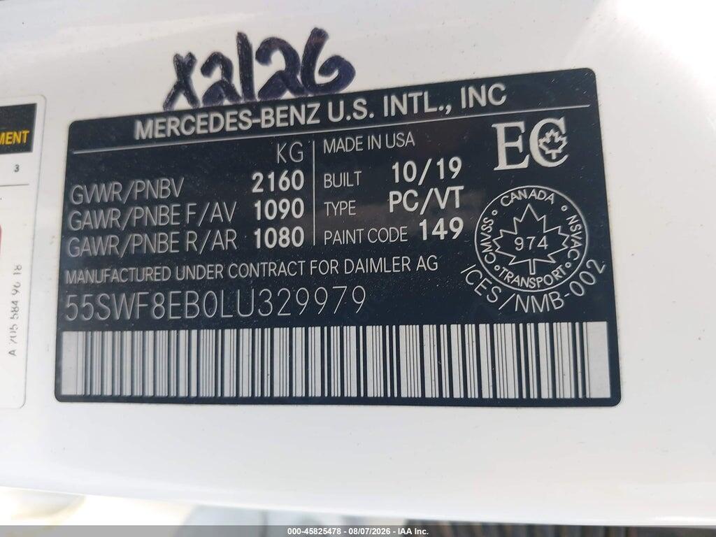 55SWF8EB0LU329979 2020 MERCEDES-BENZ C 300 photo no. 9