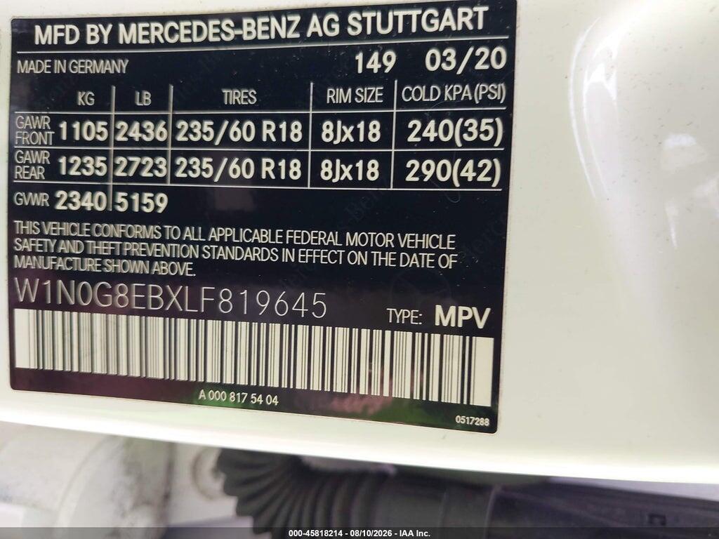 W1N0G8EBXLF819645 2020 MERCEDES-BENZ GLC 300 photo no. 9