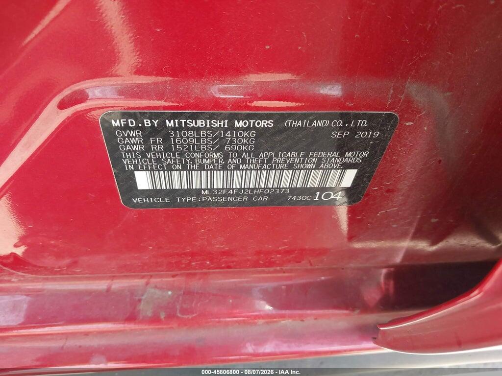 ML32F4FJ2LHF02373 2020 MITSUBISHI MIRAGE G4 photo no. 9