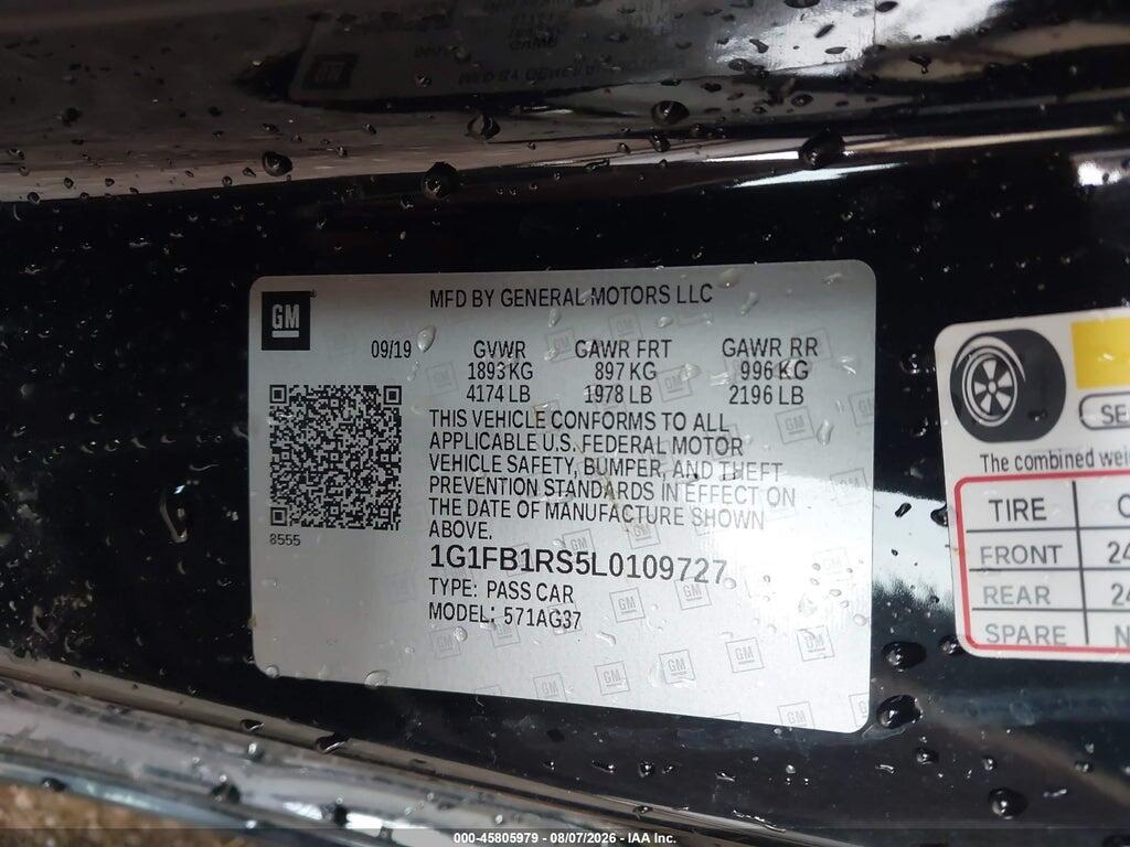 1G1FB1RS5L0109727 2020 CHEVROLET CAMARO photo no. 9