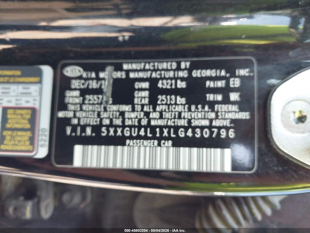 5XXGU4L1XLG430796 2020 KIA OPTIMA photo no. 9