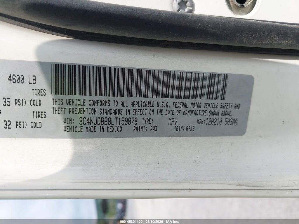 3C4NJDBB8LT159879 2020 JEEP COMPASS photo no. 9