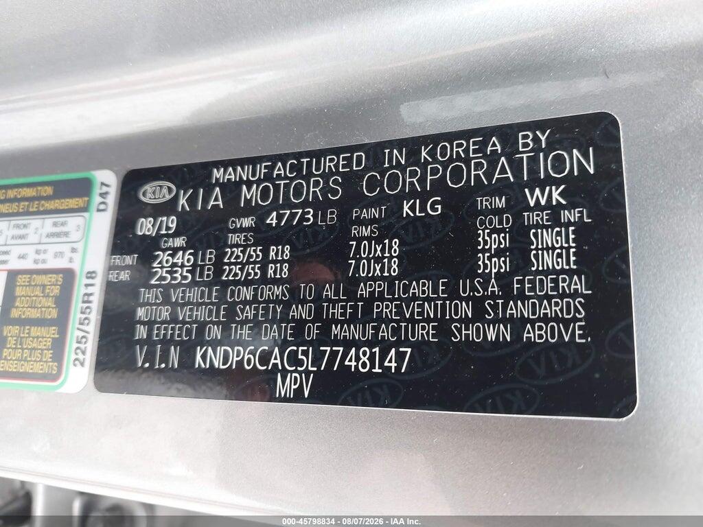 KNDP6CAC5L7748147 2020 KIA SPORTAGE photo no. 9