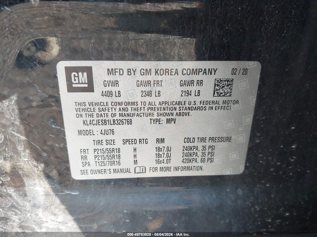 KL4CJESB1LB326768 2020 BUICK ENCORE photo no. 9