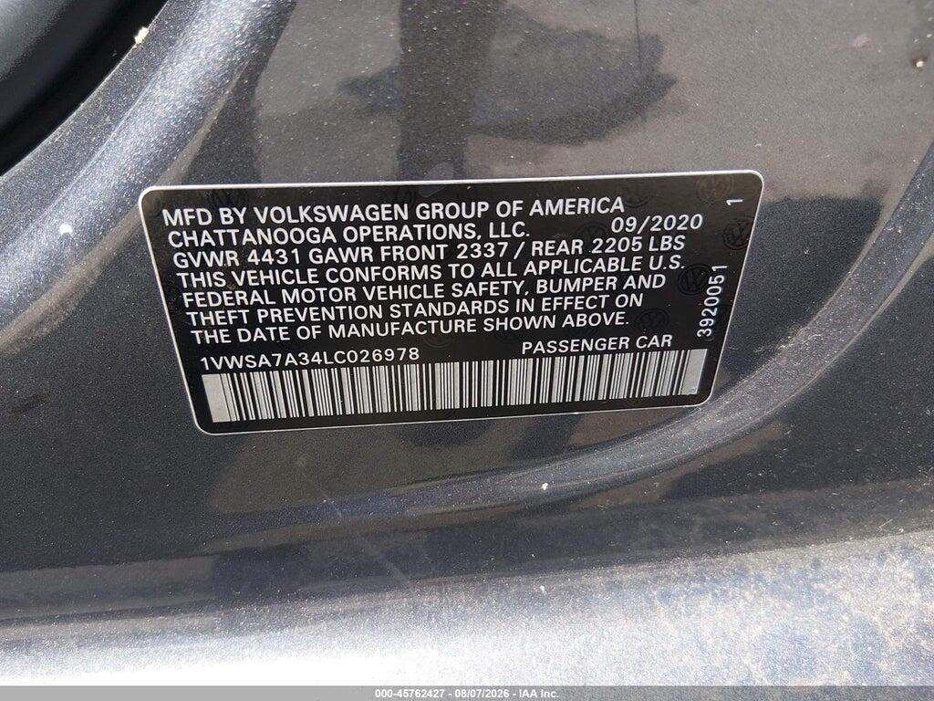1VWSA7A34LC026978 2020 VOLKSWAGEN PASSAT photo no. 9